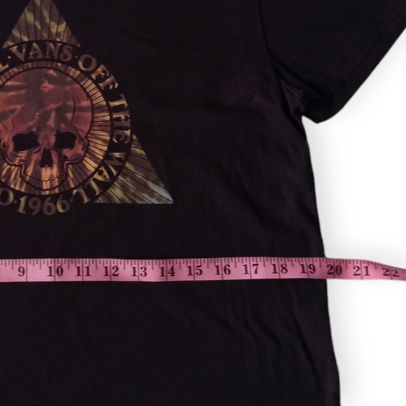 VANS OFF THE WALL 1966 SKULL GRAPHIC MEN'S SHORT-SLEEVE BLACK T-SHIRT. SIZE M - Picture 10 of 12